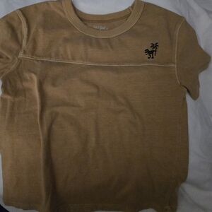 Cat & Jack Kids' Tan Short-Sleeve Tee with Black Palm Logo